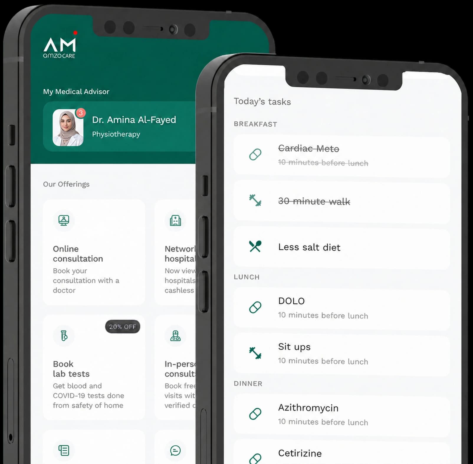 AmzoCare employee app screens